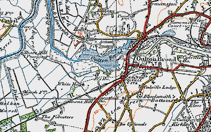 Old map of Oulton Broad in 1921