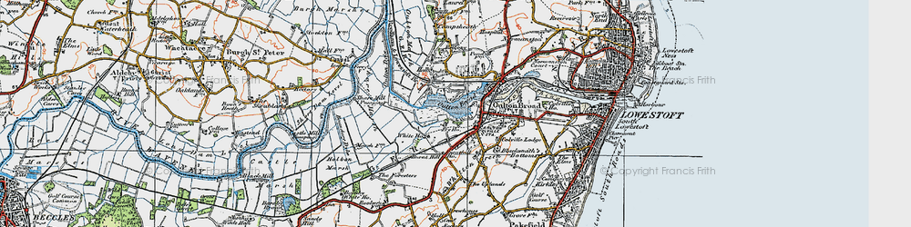 Old map of White Cast Marshes in 1921