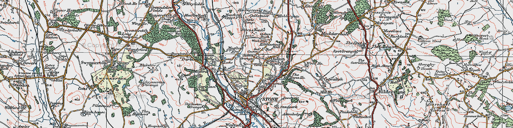 Old map of Oulton Grange in 1921