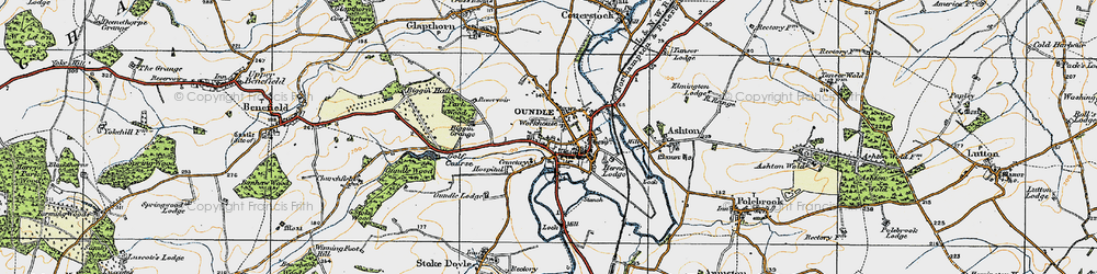 Old map of Oundle in 1920