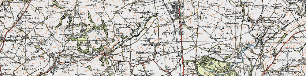 Old map of Ouston in 1925