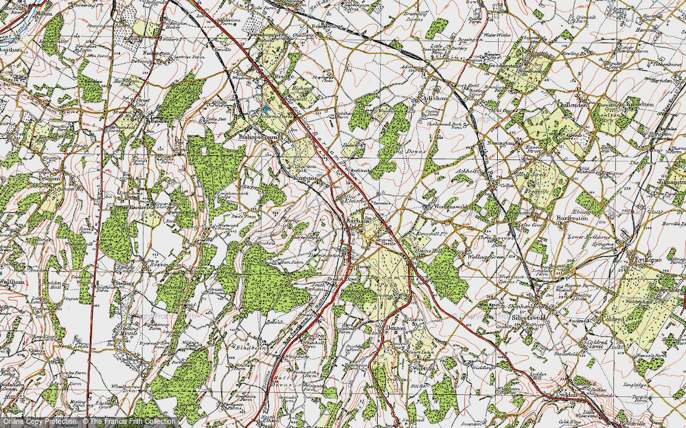 Old Map of Out Elmstead, 1920 in 1920