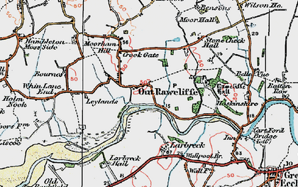 Old map of Out Rawcliffe in 1924