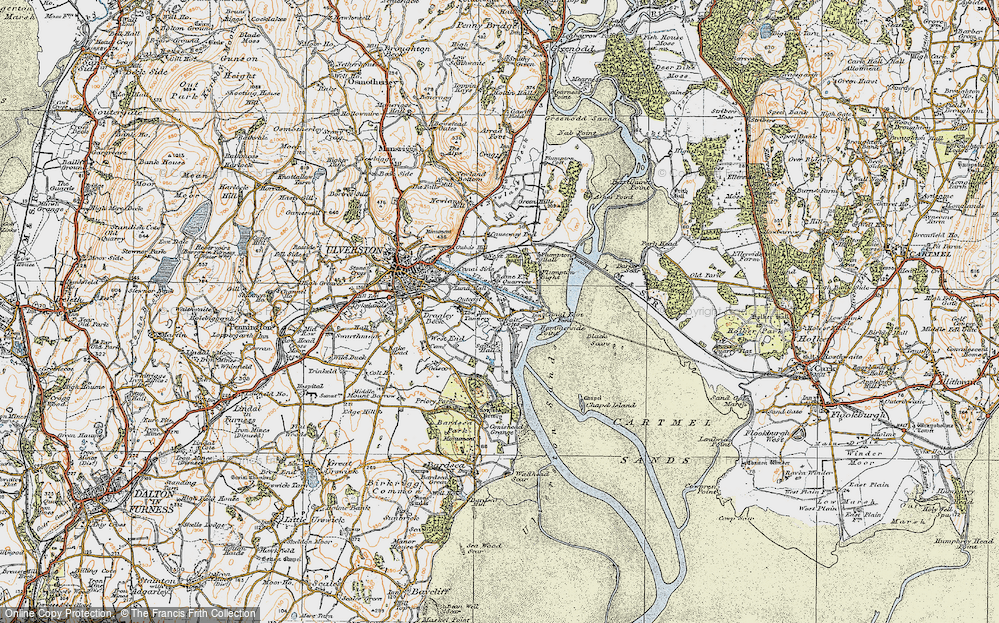 Old Map of Historic Map covering Sandhall in 1925