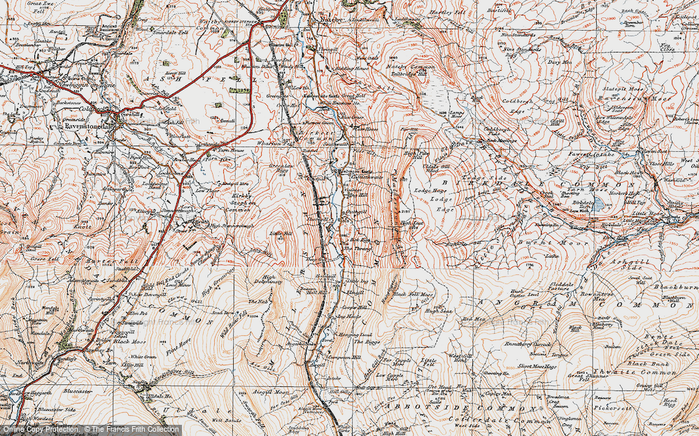 Old Map of Historic Map covering Little Ing Fm in 1925