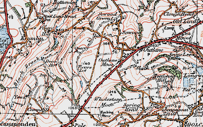 Old map of Wholestone Moor in 1925