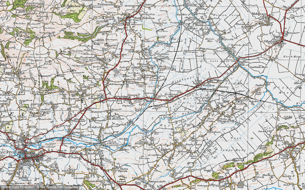 Old Map of Historic Map covering Outwood Ho in 1919