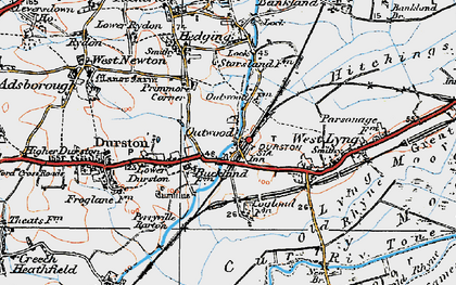 Old map of Outwood in 1919