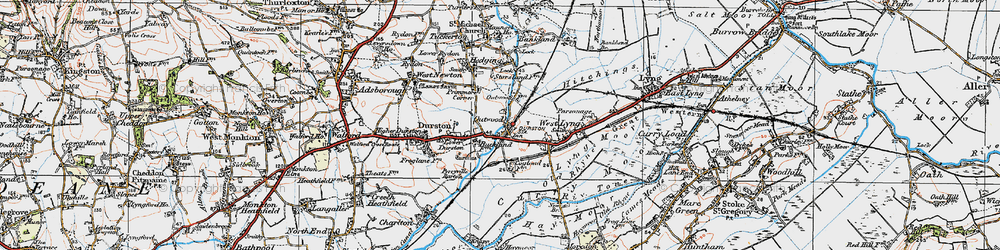 Old map of Outwood in 1919