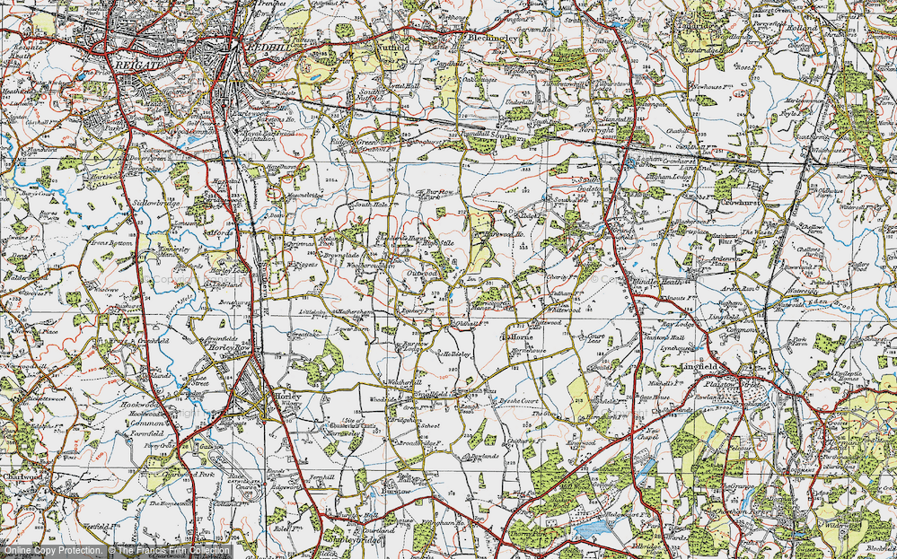Old Map of Outwood, 1920 in 1920