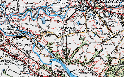 Old map of Outwood in 1924
