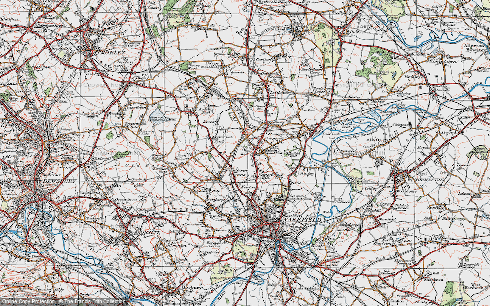 Old Map of Outwood, 1925 in 1925