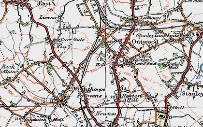 Old map of Outwood in 1925