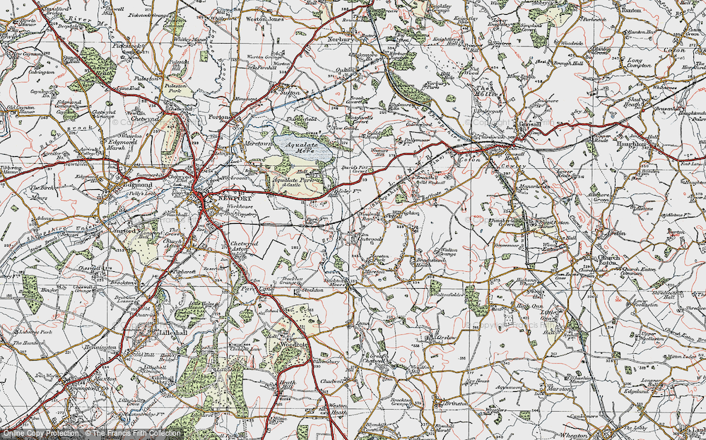 Old Map of Outwoods, 1921 in 1921