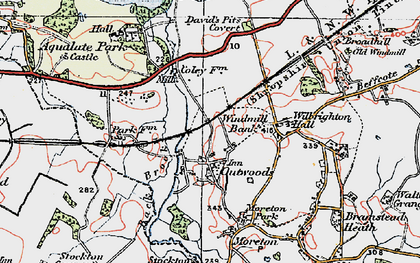 Old map of Aqualate Park in 1921