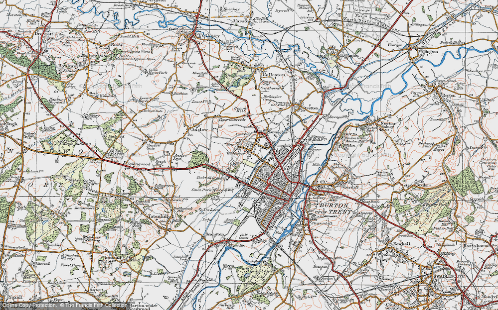 Old Map of Outwoods, 1921 in 1921