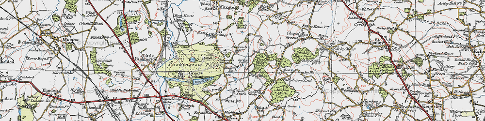 Old map of Outwoods in 1921
