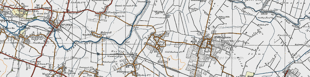Old map of Over in 1920