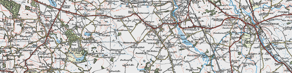 Old map of Over in 1923