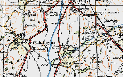Old map of Over Burrow in 1925