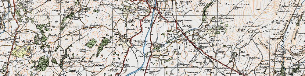Old map of Over Burrow in 1925