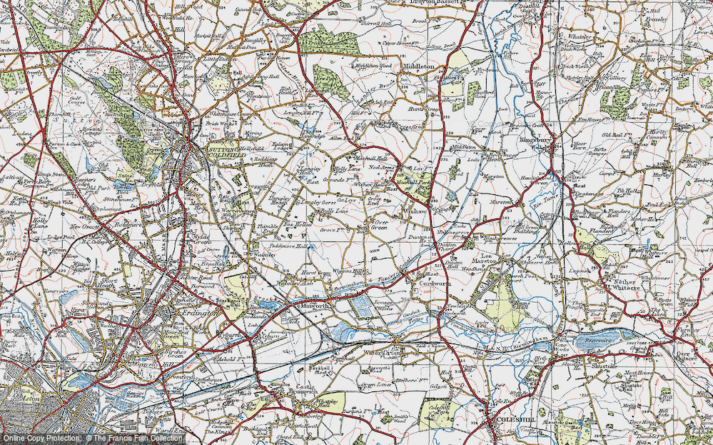 Old Map of Over Green, 1921 in 1921