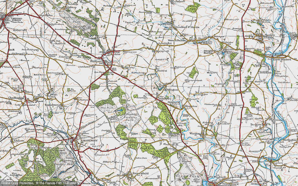 Old Map of Over Kiddington, 1919 in 1919