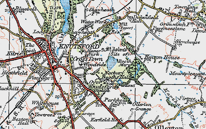 Old map of Over Knutsford in 1923
