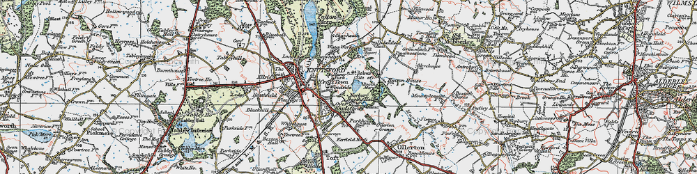 Old map of Over Knutsford in 1923