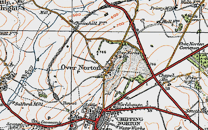 Old map of Over Norton in 1919