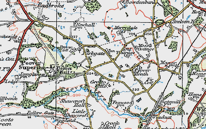 Old map of Over Peover in 1923