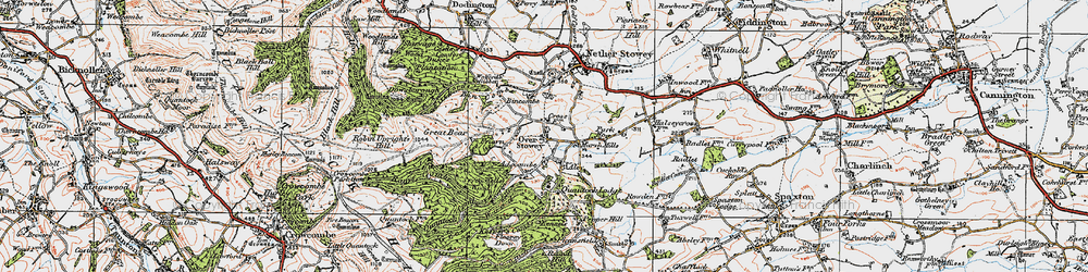 Old map of Over Stowey in 1919