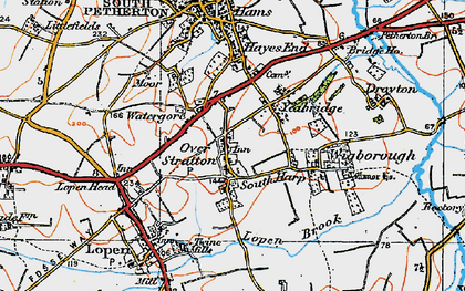 Old map of Over Stratton in 1919