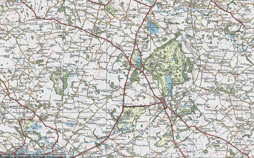 Old Map of Over Tabley, 1923 in 1923