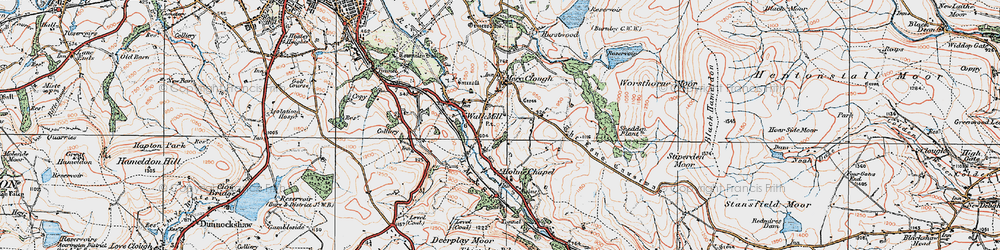 Old map of Over Town in 1924