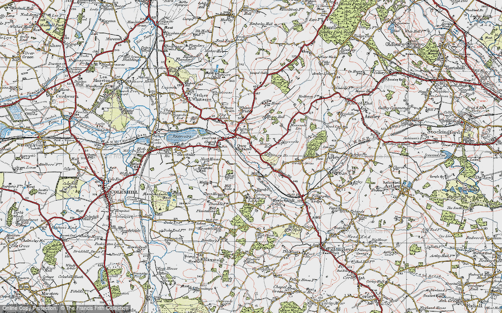Old Map of Over Whitacre, 1921 in 1921