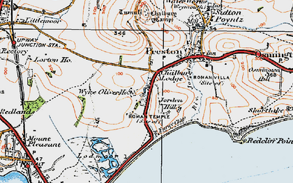 Old map of Overcombe in 1919