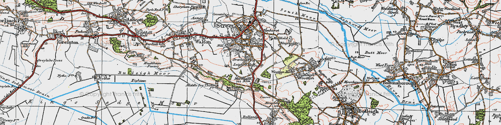 Old map of Overleigh in 1919