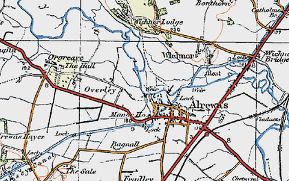 Old map of Overley in 1921