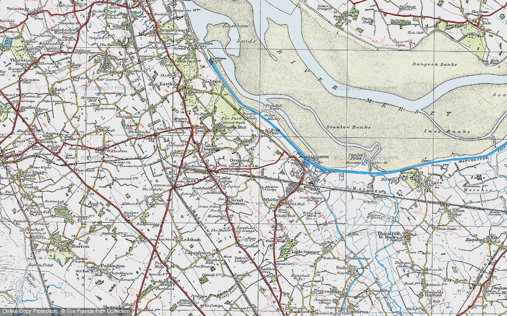 Old Map of Overpool, 1924 in 1924