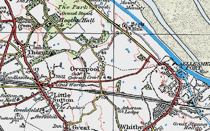 Old map of Overpool in 1924