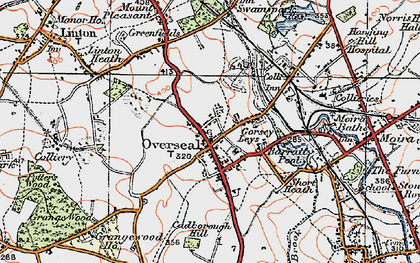 Old map of Overseal in 1921