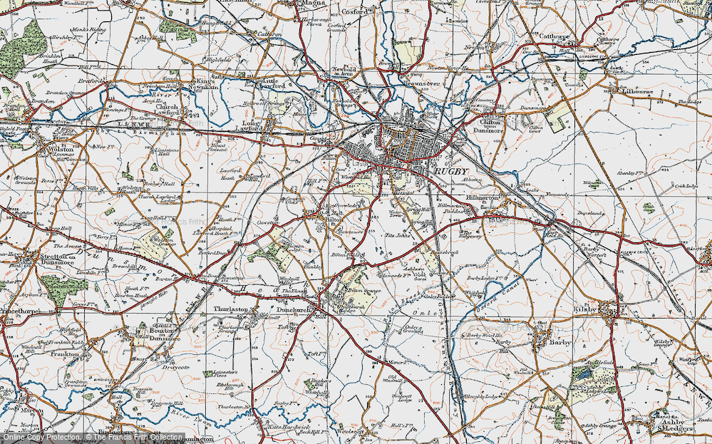 Old Map of Historic Map covering Bilton Fields in 1919