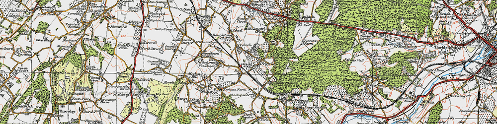 Old map of Oversland in 1921