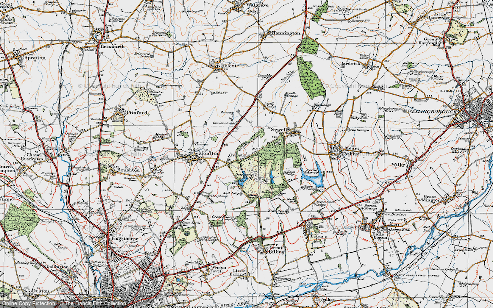 Old Map of Overstone, 1919 in 1919