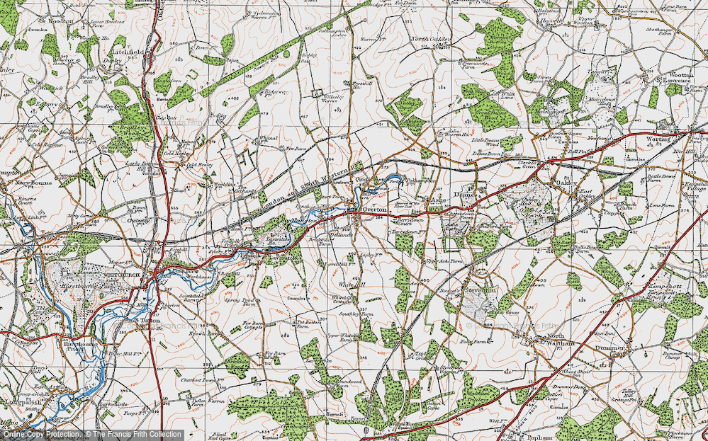 Old Map of Historic Map covering Berrydown Court in 1919