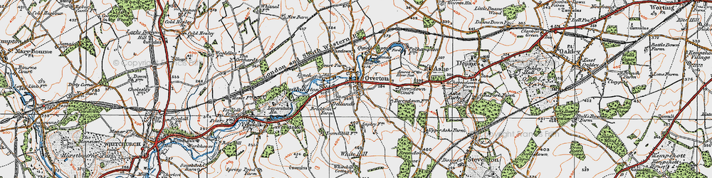 Old map of Overton in 1919