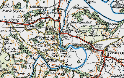Old map of Overton Bridge in 1921