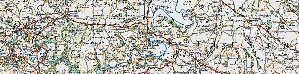 Old map of Overton Bridge in 1921