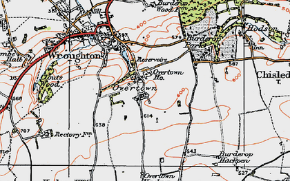Old map of Barbury Castle Country Park in 1919
